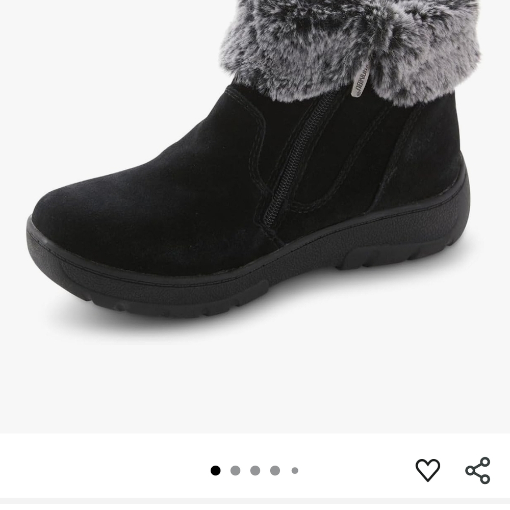 Khombu Women's Black Fur-Lined Winter Boots 8W